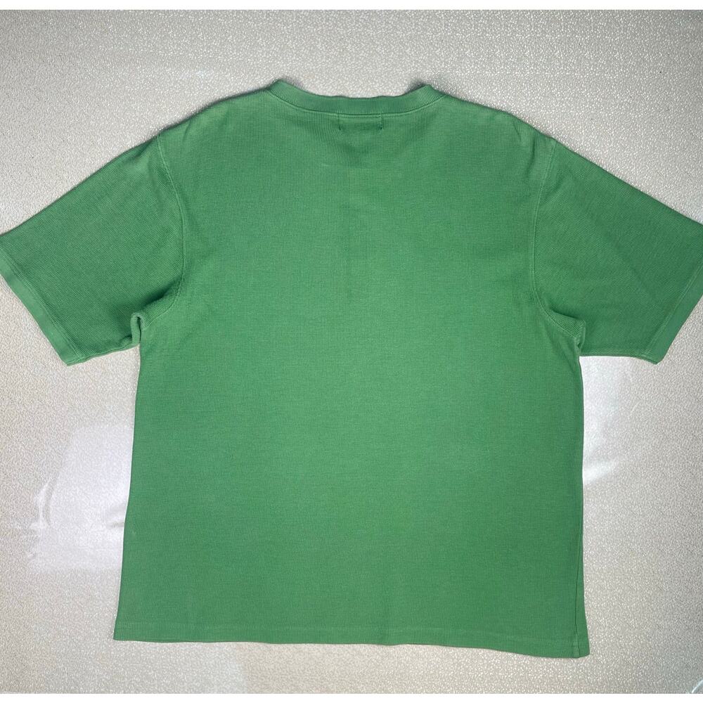 Vintage Eddie Bauer Green Waffle Knit Cotton Henley Tee Men’s Small - Picture 7 of 9